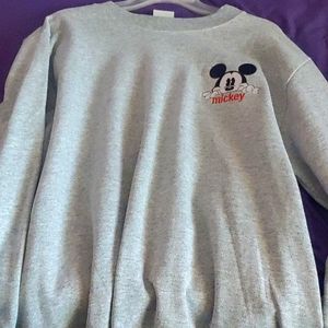 Disney, Mickey Mouse Gray Sweater